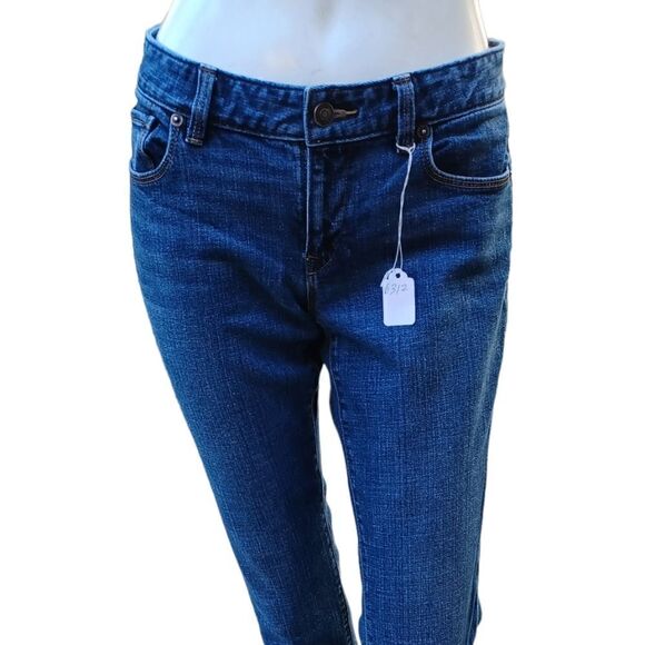 631220..Ann Taylor Loft Straight leg Jeans Size 4, 30" Waist 27" Inseam 7" Rise - Picture 1 of 6